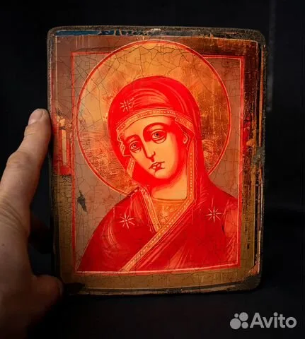 В подарок: Икона Божией матери "Огневидная" дерево, ручная ра