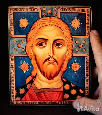Икона "Христос Вседержитель". Авторская техника — красивый подарок