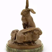 Композиция из бронзы «Кролики» — оригинальный подарок — фотография 2