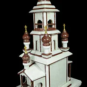 Каминные часы «Церковь» из лемезита и мрамора в подарок — фотография 2
