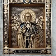 В подарок: Резная Икона Св. Николай Чудотворец — фотография 8