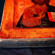 Икона "Христос Пантократор" дерево, ручная работа — оригинальный подарок — фотография 6