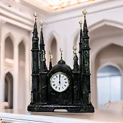 Настольные часы «Мечеть» из змеевика — необычный подарок — фотография 1