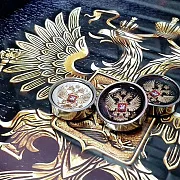 На память: Стальные фишки для нард «Герб России» — фотография 1