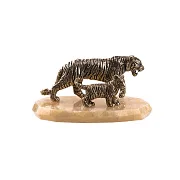 На память: Скульптура «Тигрица и тигрёнок» из бронзы на ониксе — фотография 2