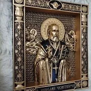 В подарок: Резная Икона Св. Николай Чудотворец — фотография 6
