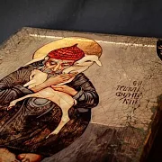 Икона "Св. Спиридон Тримифунтский" старение — красивый подарок — фотография 6