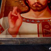 Икона "Христос Вседержитель" авторская техника — необычный подарок — фотография 5