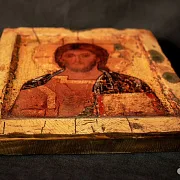 Икона "Христос Вседержитель" дерево, ручная работа — необычный подарок — фотография 3