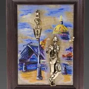 Бронзовая картина «Парень с розой. Набережная. Мост» — красивый подарок — фотография 5
