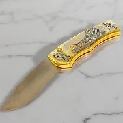 Дамасский складной нож «Тигр» — оригинальный подарок — фотография 1