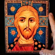 Икона "Христос Вседержитель". Авторская техника — красивый подарок — фотография 1