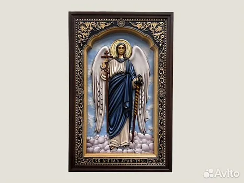 Икона резная из дерева Ангел Хранитель — оригинальный подарок