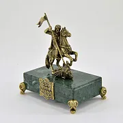 Статуэтка «Георгий Победоносец» из бронзы на камне — оригинальный подарок — фотография 3