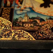 Икона на дереве "Спас с Архангелами" Ручная работа в подарок — фотография 5