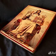Икона "Господь Вседержитель на троне" — оригинальный подарок — фотография 5