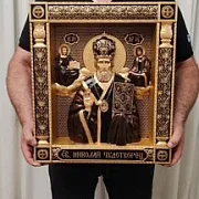 Резная Икона Николай Чудотворец — красивый подарок — фотография 4